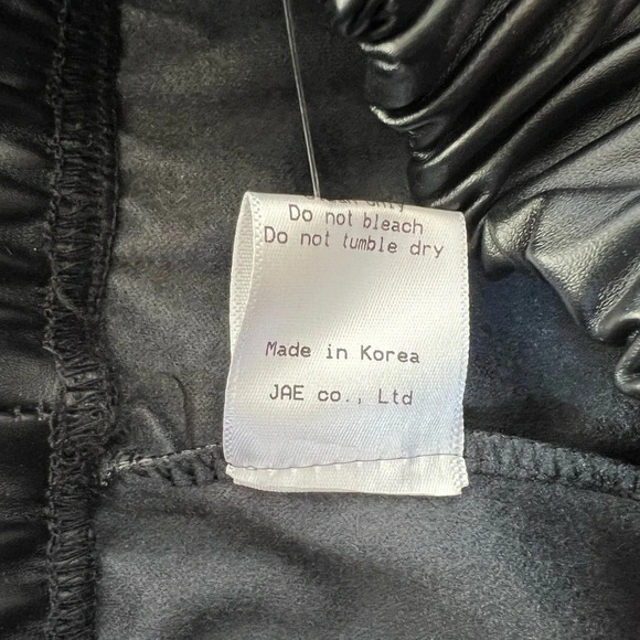 Storets Faux leather jogger black pants trousers elastic high waist size m - Picture 11 of 12